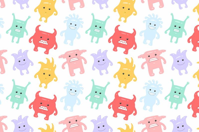 colorful-seamless-monsters-pattern