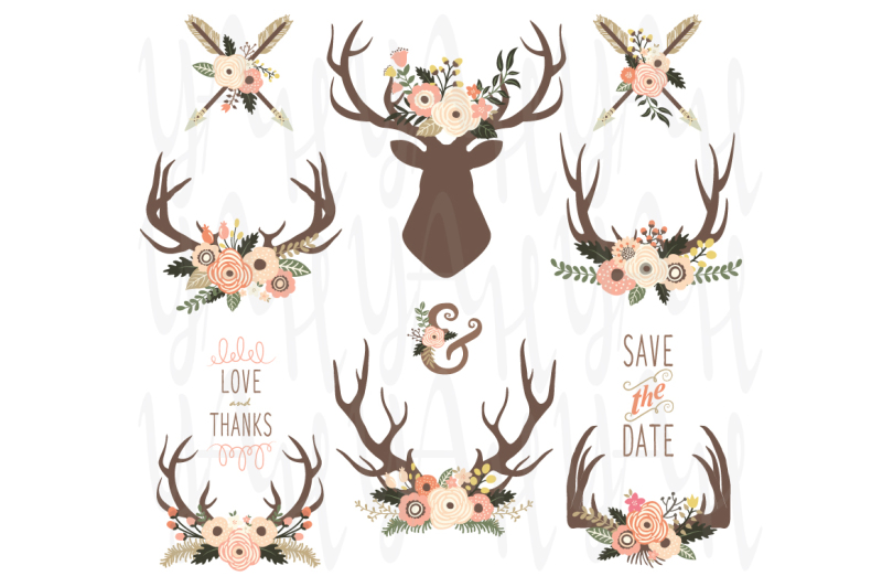 floral-antlers-elements