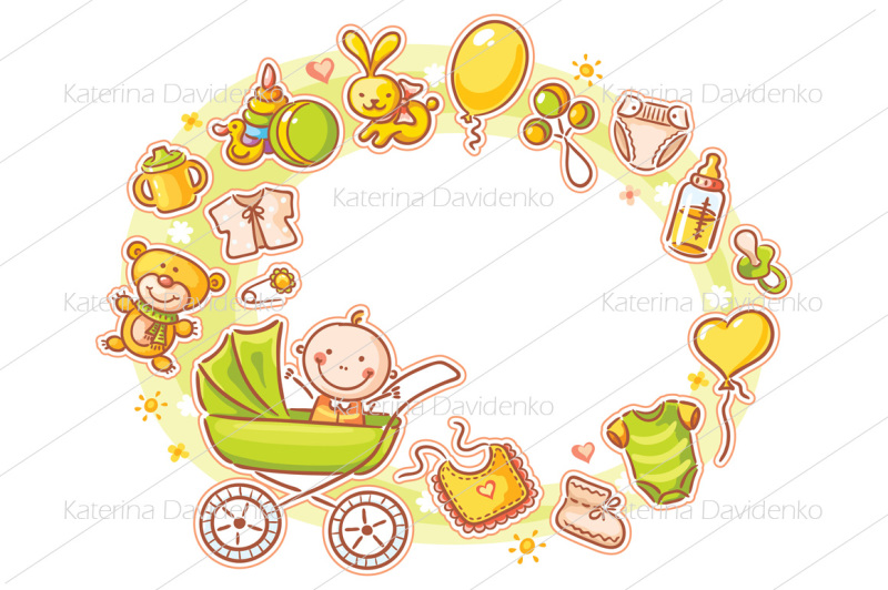 set-of-baby-things-pattern-and-frame