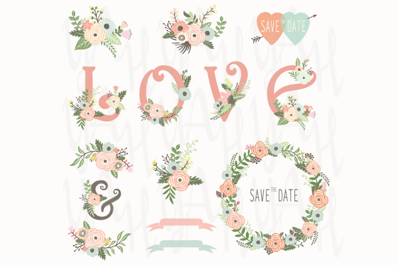 vintage-floral-love-wedding-elements