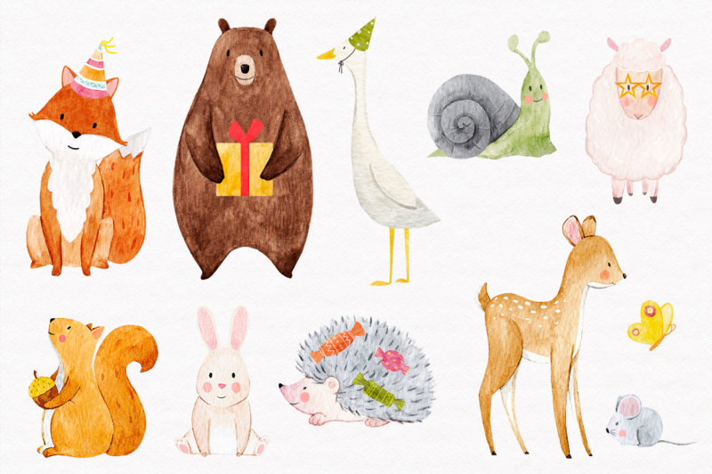 cute-watercolor-animals-set-png-psd