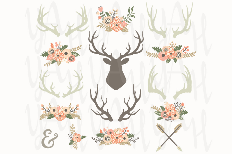 wedding-floral-antlers