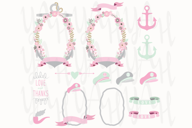 pink-grey-nautical-wedding-elements