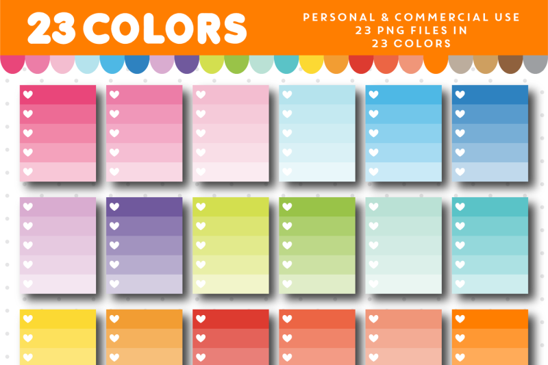 checkbox-clipart-with-5-rows-in-ombre-colors-with-hearts-cl-956