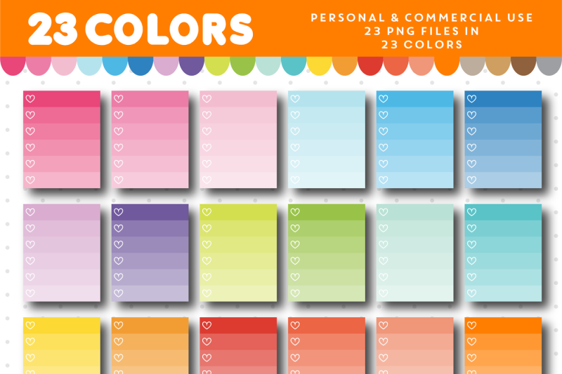 checkbox-clipart-with-6-rows-in-ombre-colors-with-hearts-cl-960