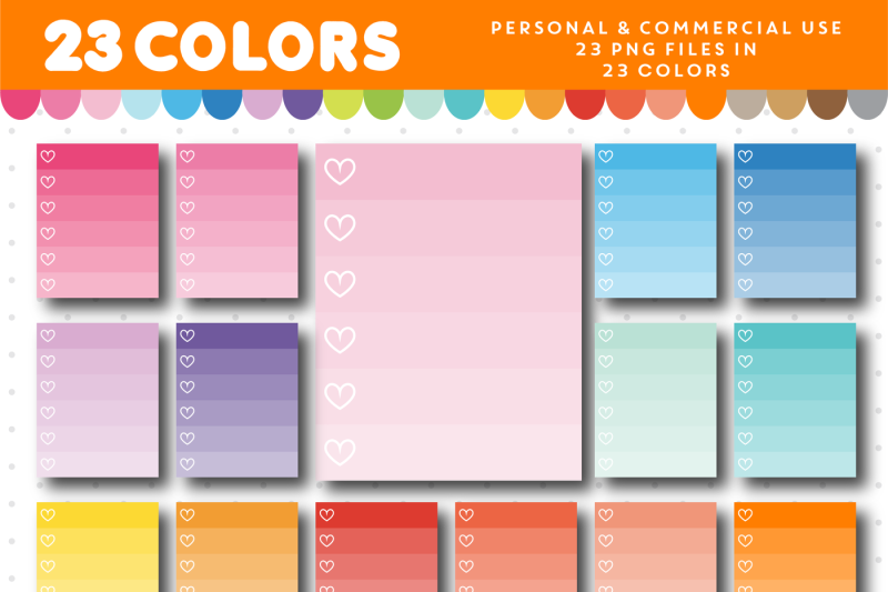 checkbox-clipart-with-6-rows-in-ombre-colors-with-hearts-cl-960