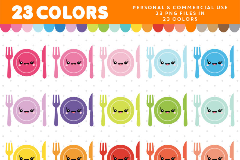 dinner-kawaii-clipart-in-23-colors-cl-949