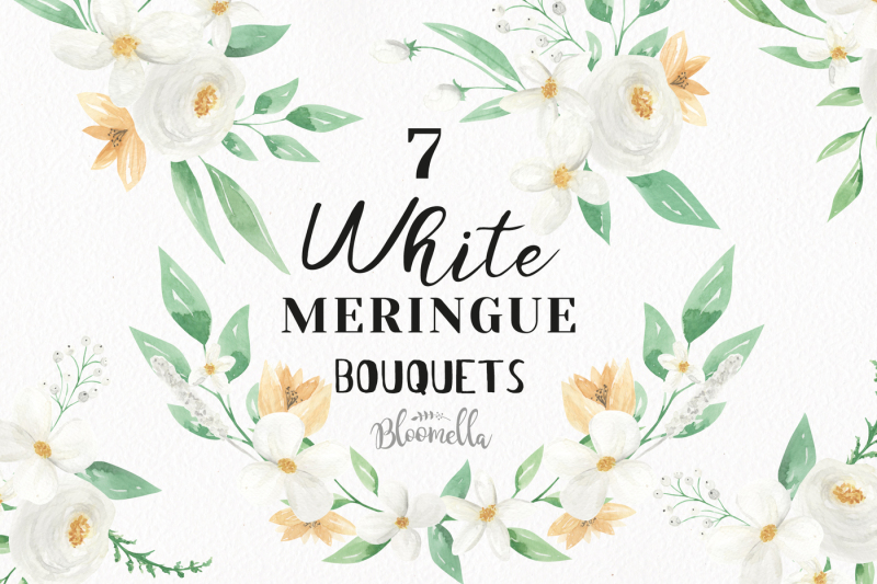 white-bouquet-floral-arrangements-yellow-flowers-wedding-clipart