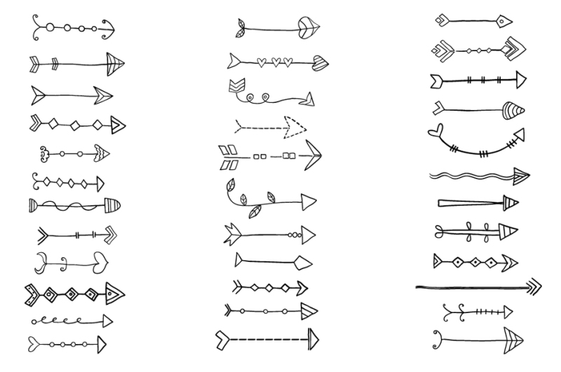 hand-drawn-doodle-arrow-clipart-tribal-arrows-cute-boho-clip-art