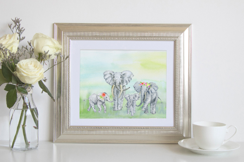 watercolor-herd-of-elephants
