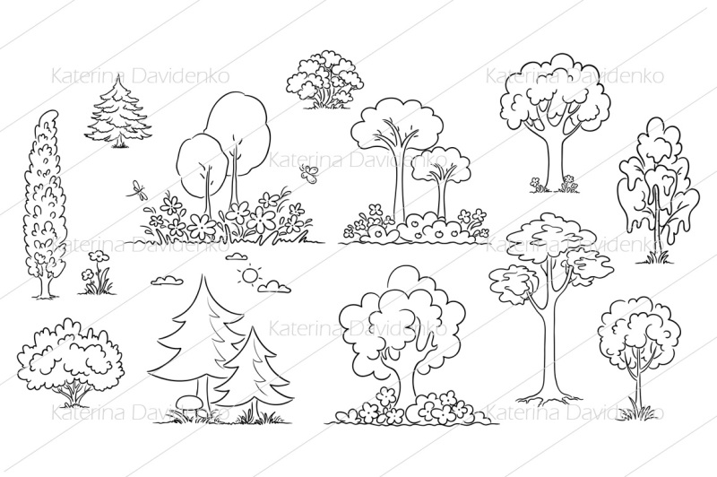 set-of-hand-drawn-trees-and-other-plants