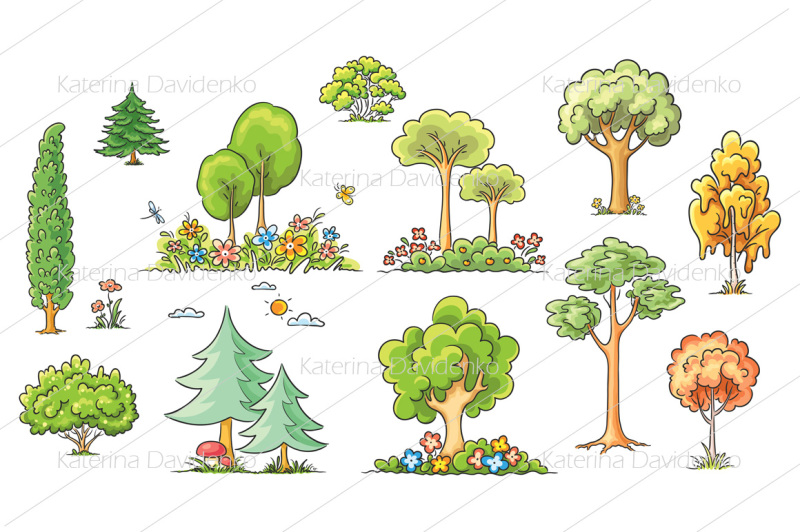 set-of-hand-drawn-trees-and-other-plants
