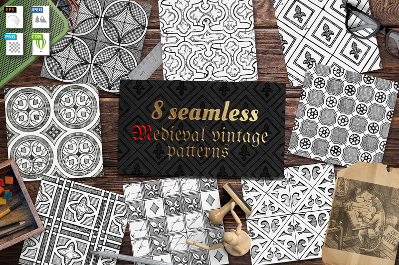 8-medieval-seamless-patterns