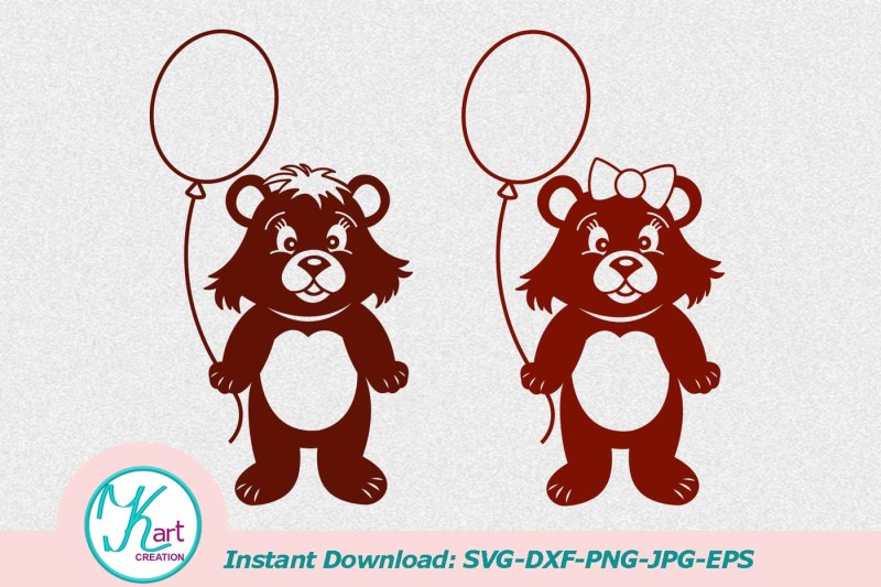 bear-with-balloon-svg-file-papercut-template-bear-svg-teddy-bear