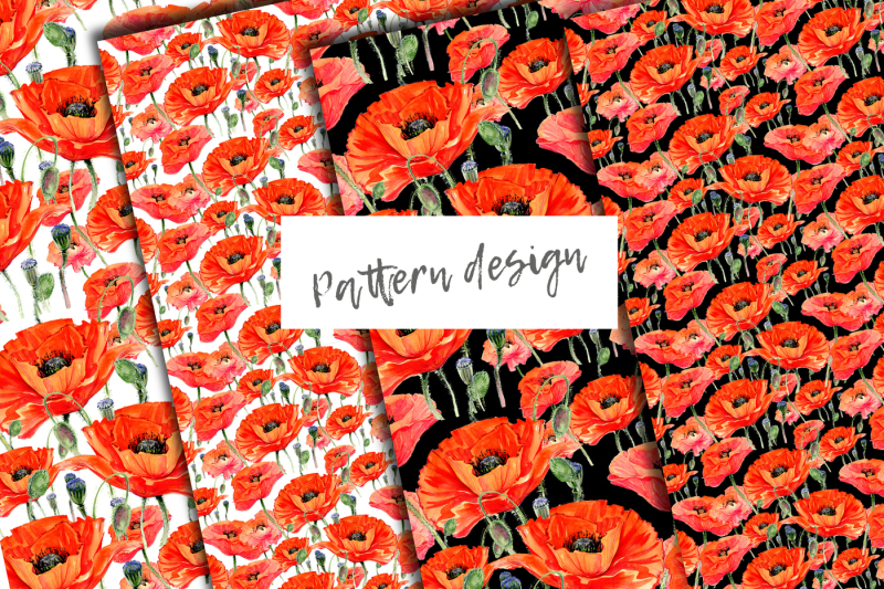 red-poppies-png-watercolor-set