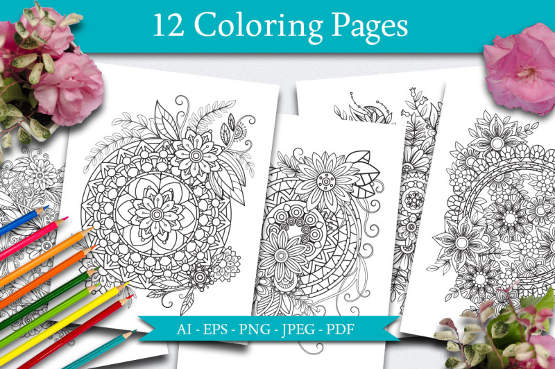 12-coloring-pages