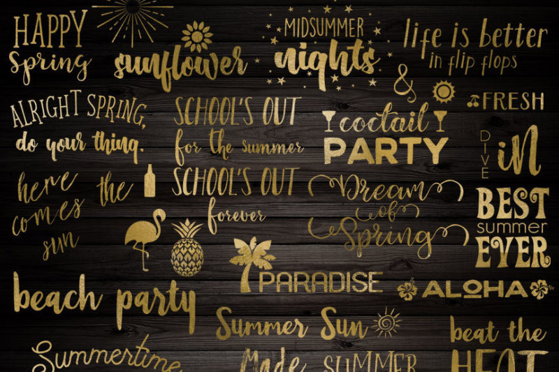 gold-spring-and-summer-word-art