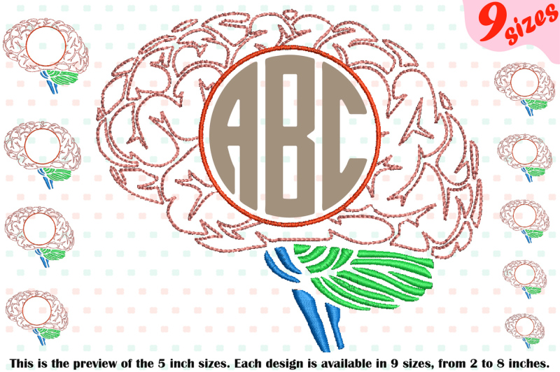 Brain Outline Embroidery frame science School anatomy biology 215b SVG
by Designbundles