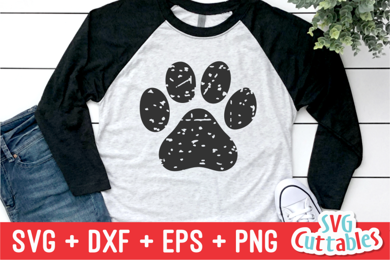Download Distressed Paw Print By Svg Cuttables | TheHungryJPEG.com