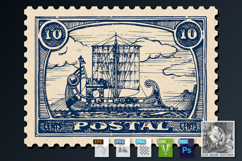 postage-stamp-with-ship