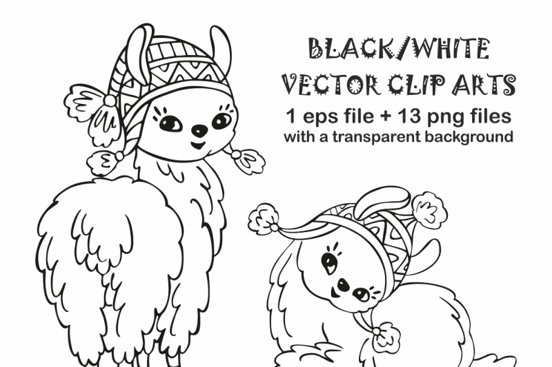 cute-llamas-vector-doodles-mini-set