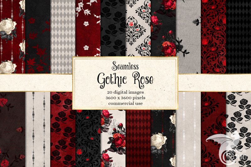 gothic-rose-digital-paper