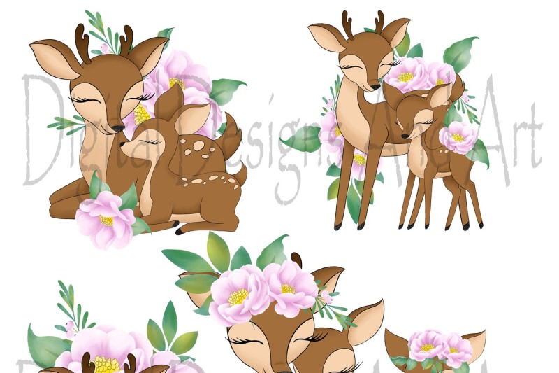 baby-and-mama-deer-clipart