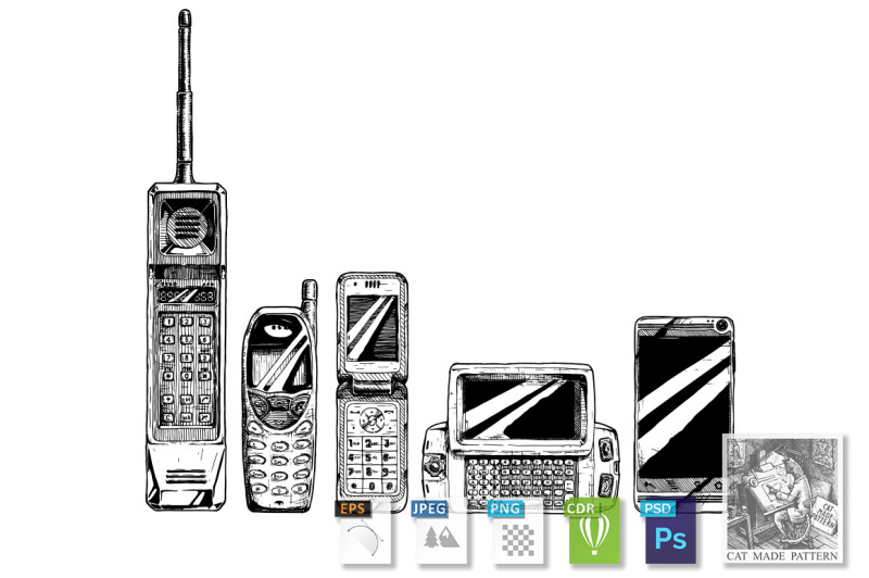 evolution-set-of-mobile-phone