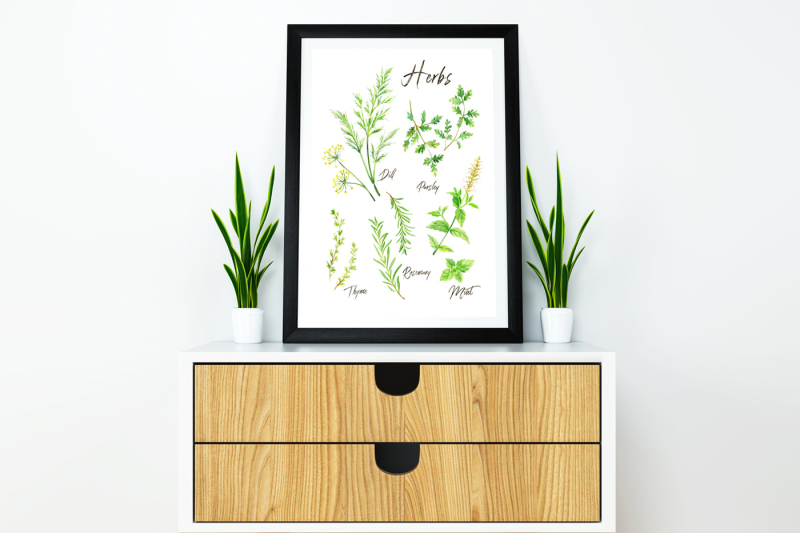 herbal-greens-watercolor-design-set