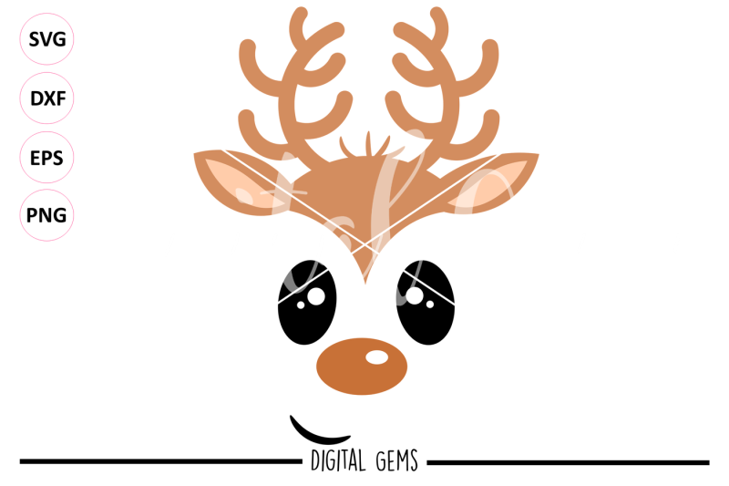 reindeer-face-svg-dxf-eps-png-files