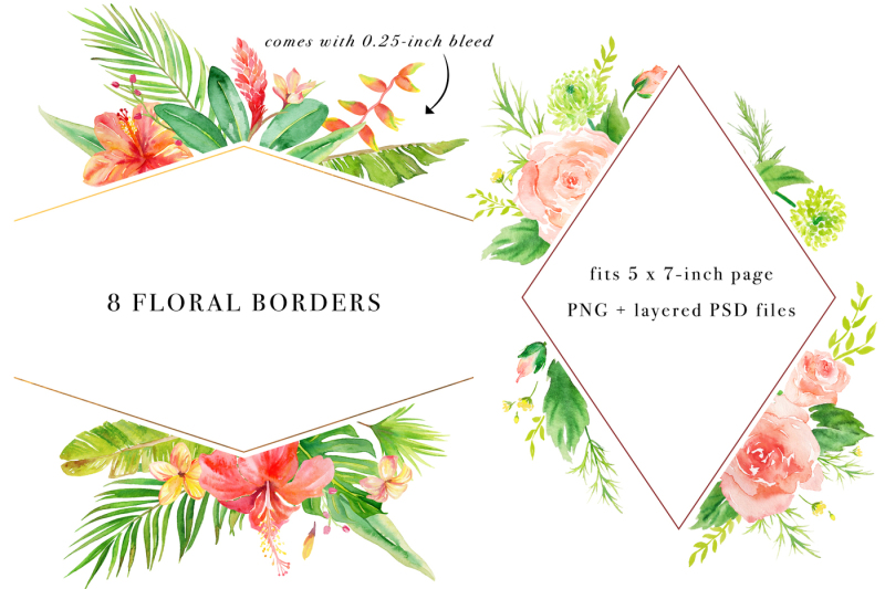 floral-borders-watercolor-design-set