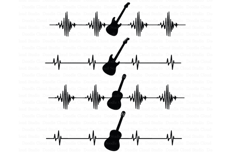 heartbeat-electric-and-acoustic-guitar-svg-files