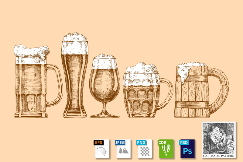 set-of-beer-glasses-and-mugs