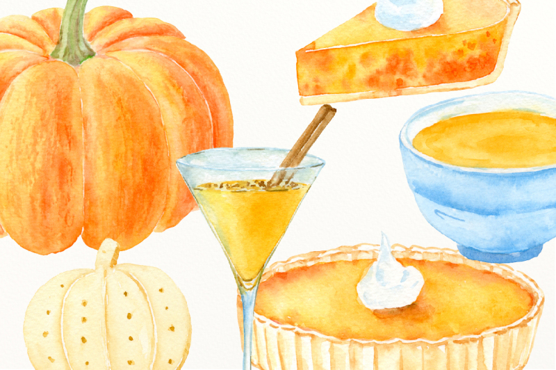 watercolor-pumpkin-pie