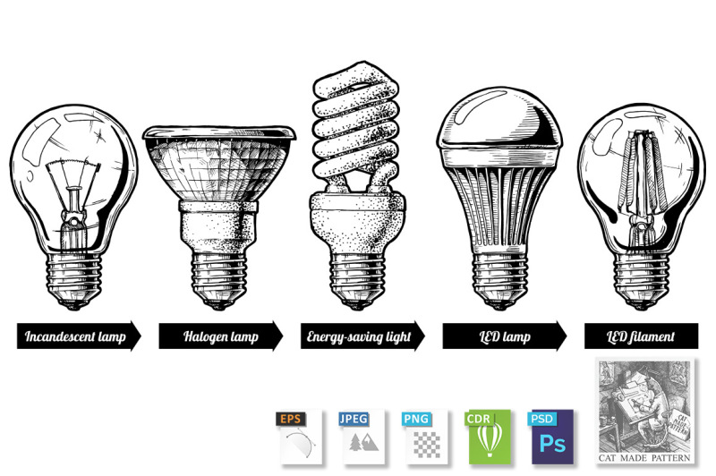 evolution-set-of-light-bulb