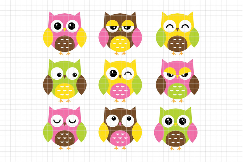 expressive-owls-digital-clipart-les-cl02b