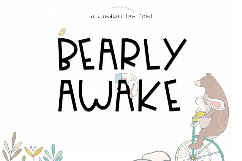 bearly-awake-handwritten-caps-font