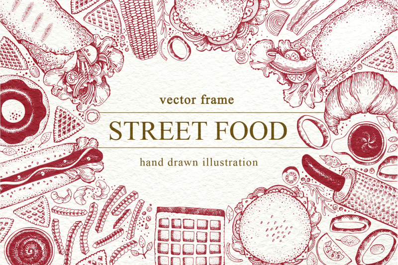 street-food-vector-frame