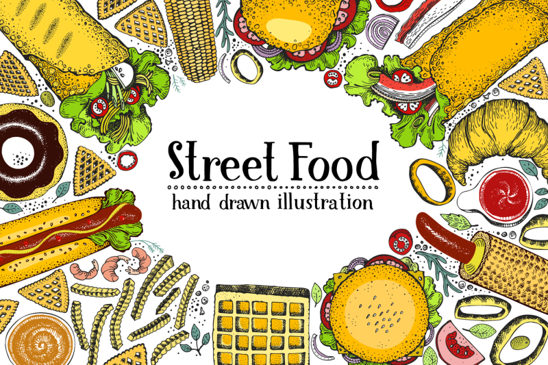 street-food-vector-frame