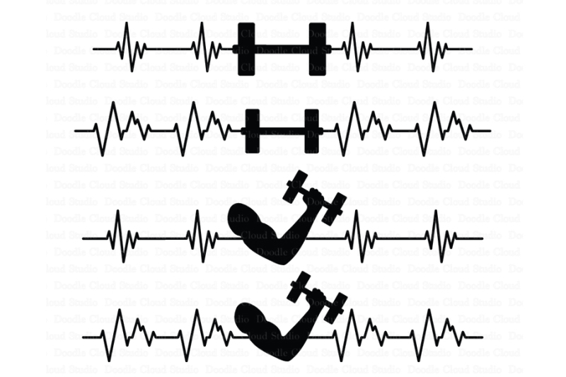 heartbeat-barbell-svg-cardiogram-muscle-svg-files
