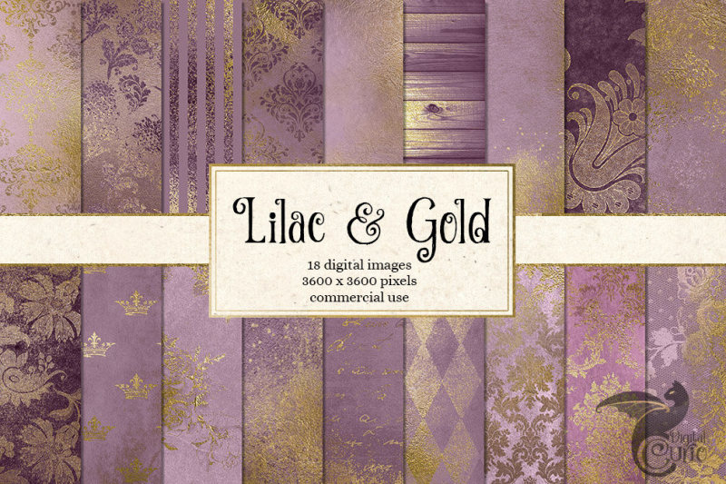 lilac-and-gold-digital-paper