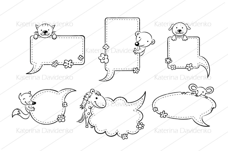 speech-bubbles-with-cartoon-animals