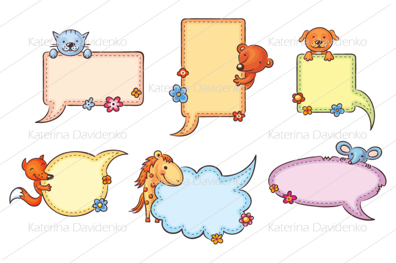speech-bubbles-with-cartoon-animals