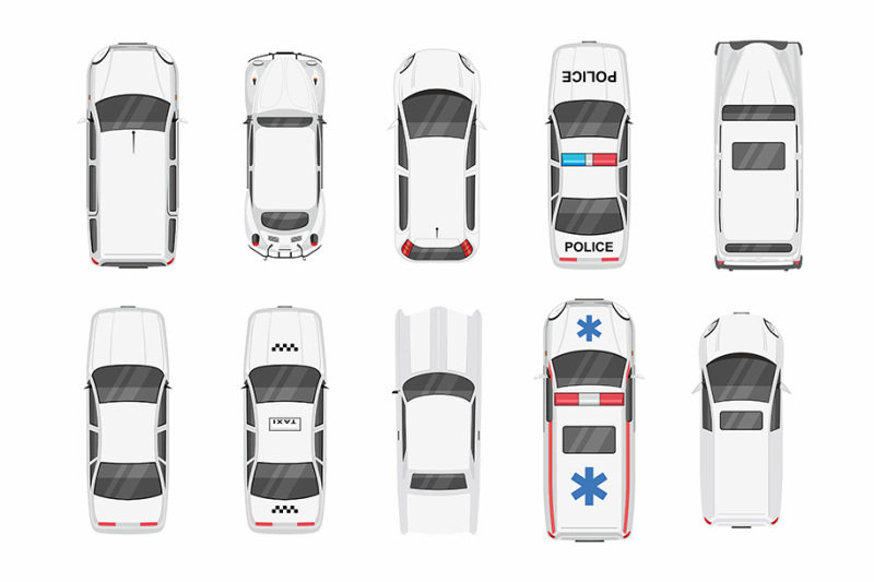 different-cars-top-view