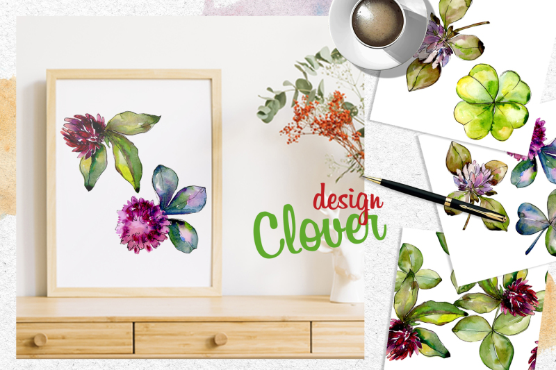 clover-png-watercolor-set