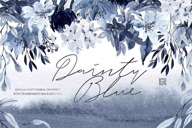 dainty-blue-navy-blue-watercolor-flowers