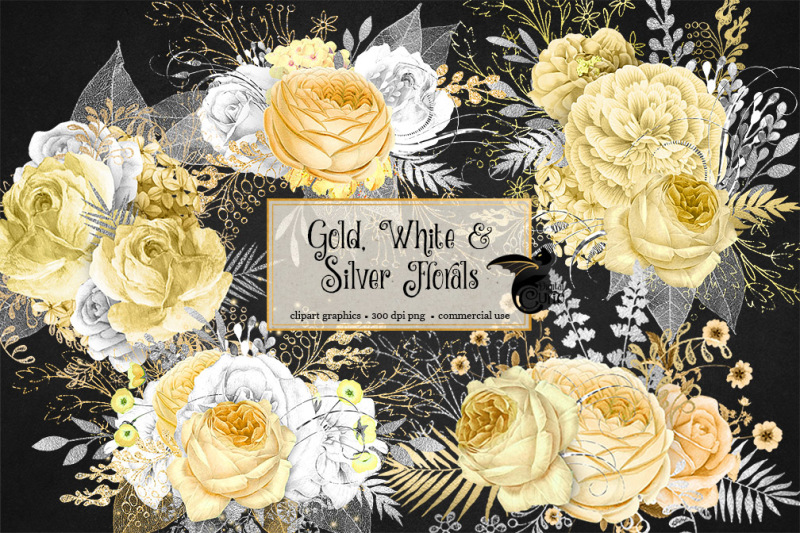 gold-white-and-silver-florals