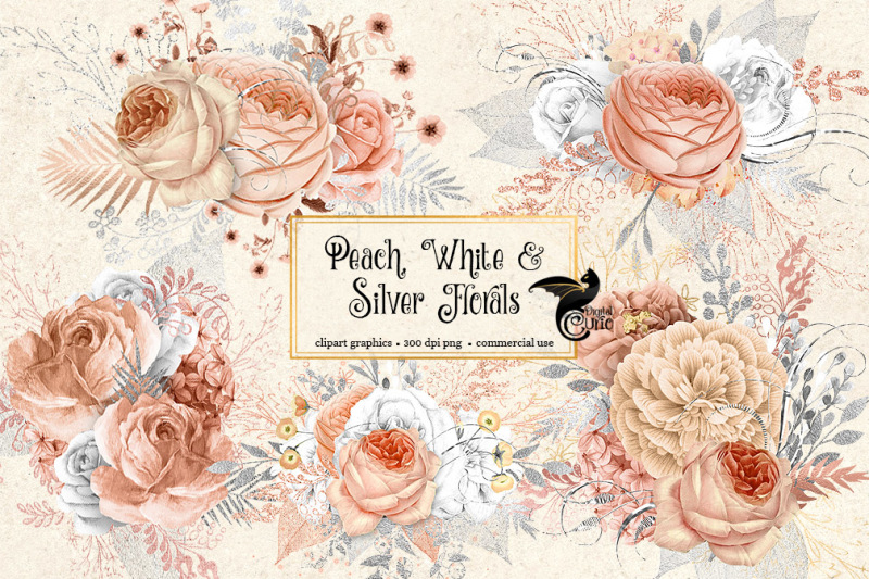 peach-white-and-silver-florals
