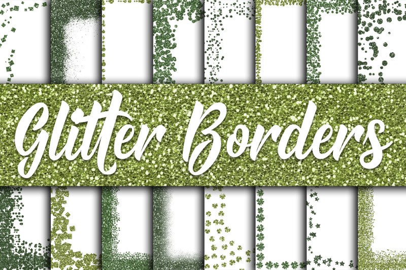 st-patricks-day-glitter-borders-digital-paper