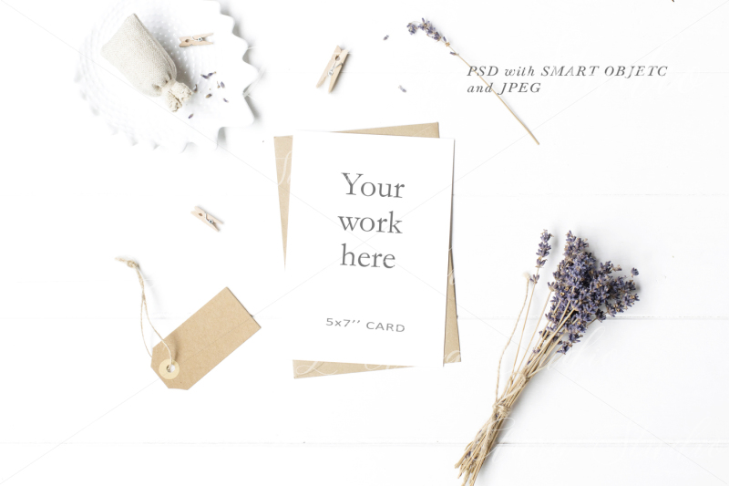 Free Wedding Invitation Mockup 5x7'' - crd150 (PSD Mockups)